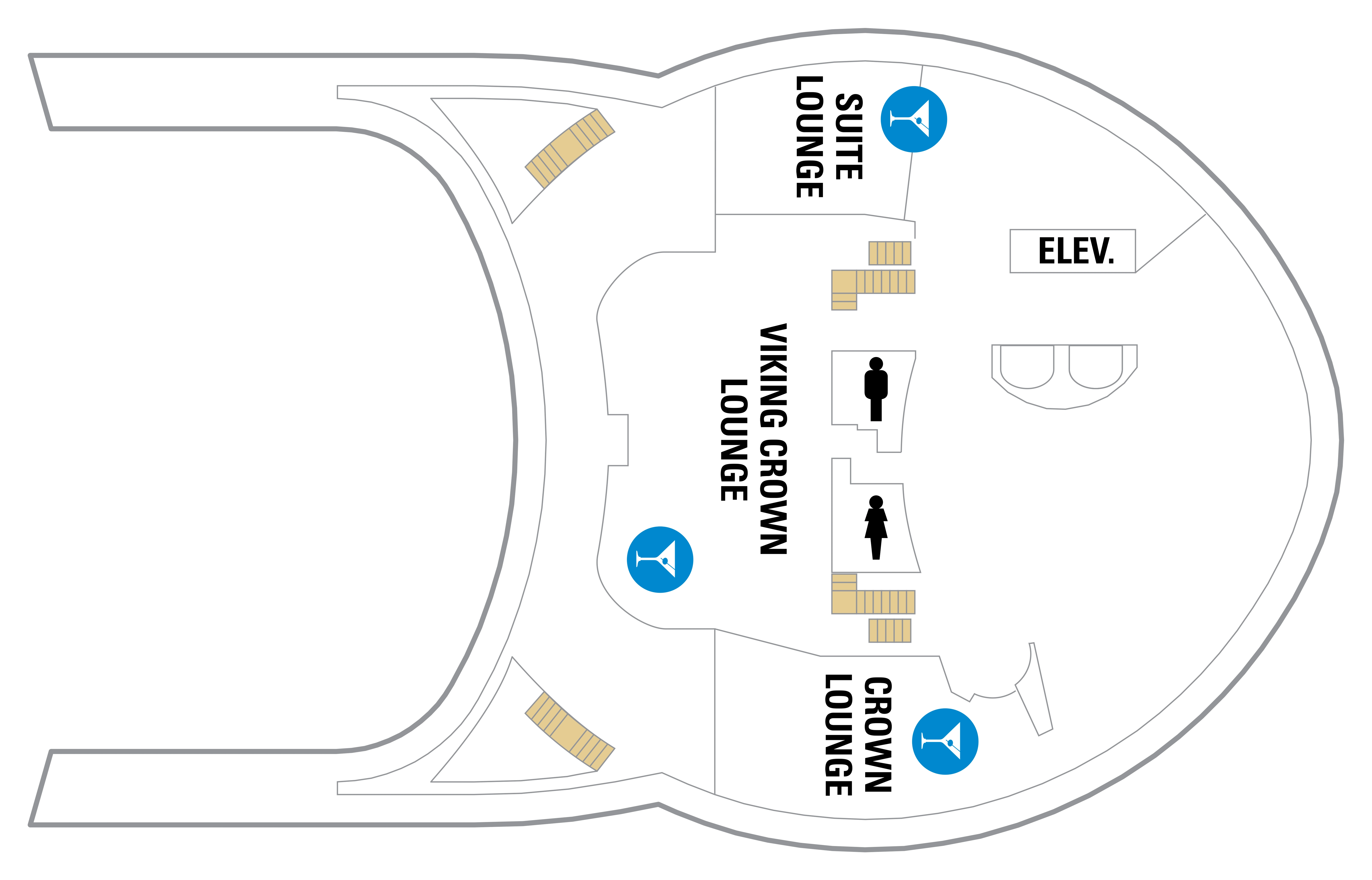 Freedom of the Seas, Deck 14: official cabin and venue layout