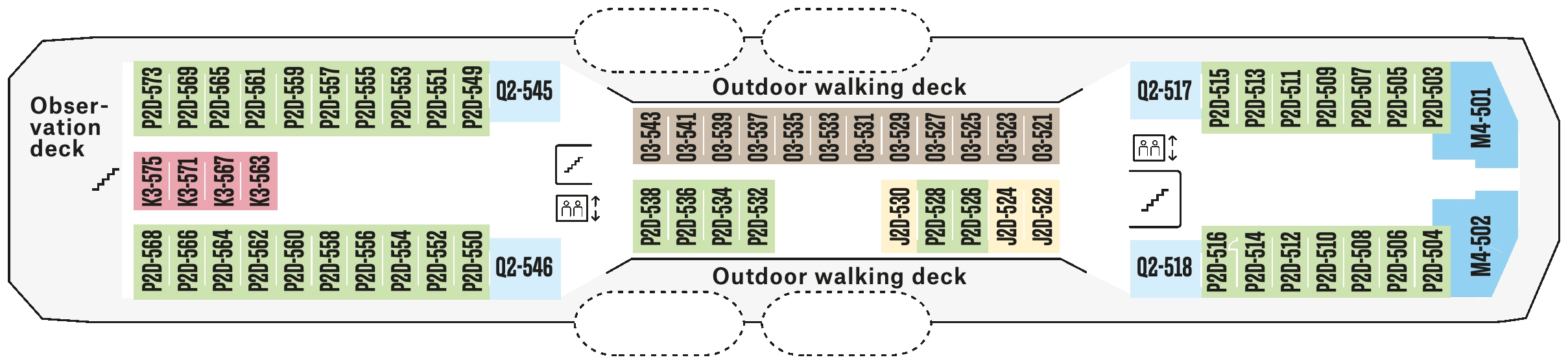 Nordnorge, Deck 5: official cabin and venue layout