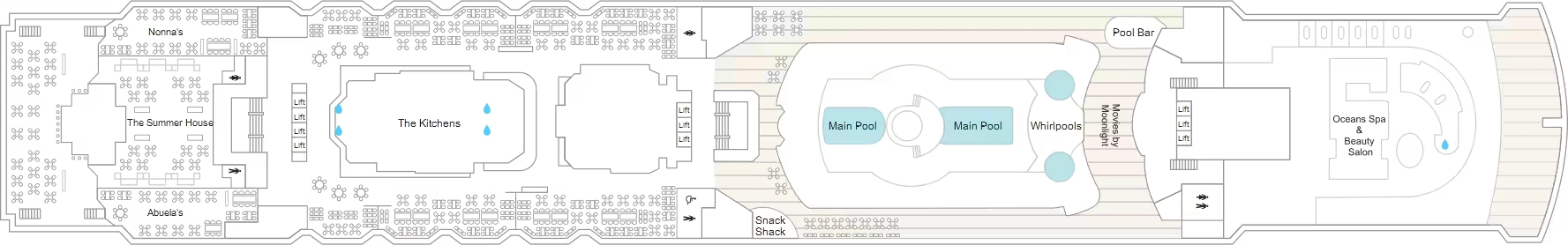 Marella Voyager, Deck 11: official cabin and venue layout