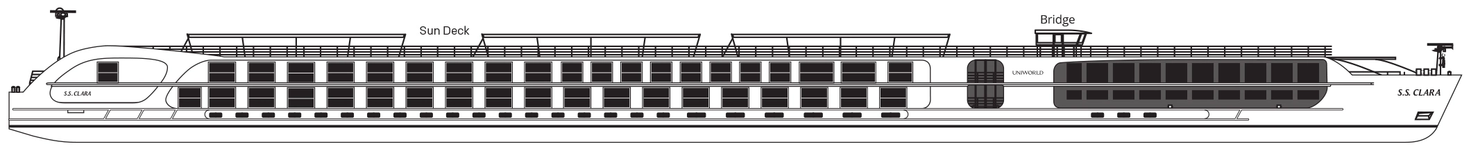 S.S. Clara, Deck 4: official cabin and venue layout