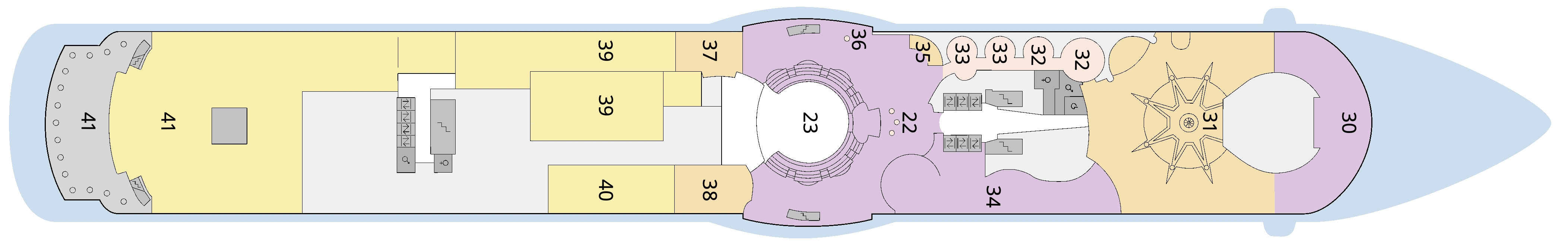 AIDAmar, Deck 10: official cabin and venue layout