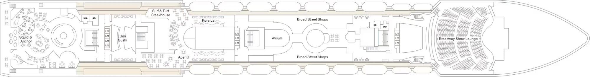 Marella Explorer, Deck 7: official cabin and venue layout