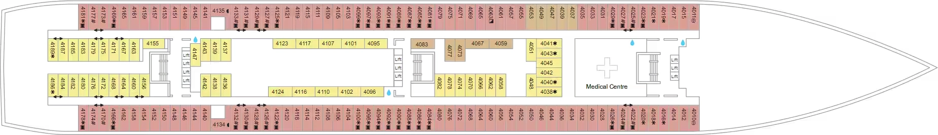 Marella Explorer, Deck 4: official cabin and venue layout