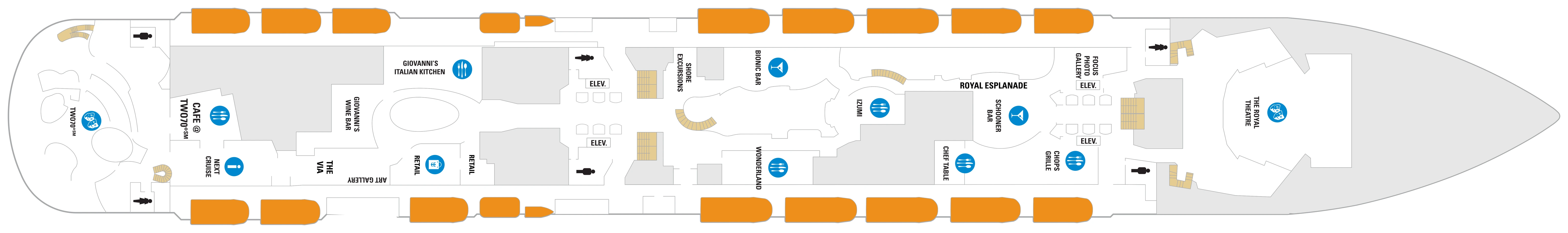 Odyssey of the Seas, Deck 5: official cabin and venue layout