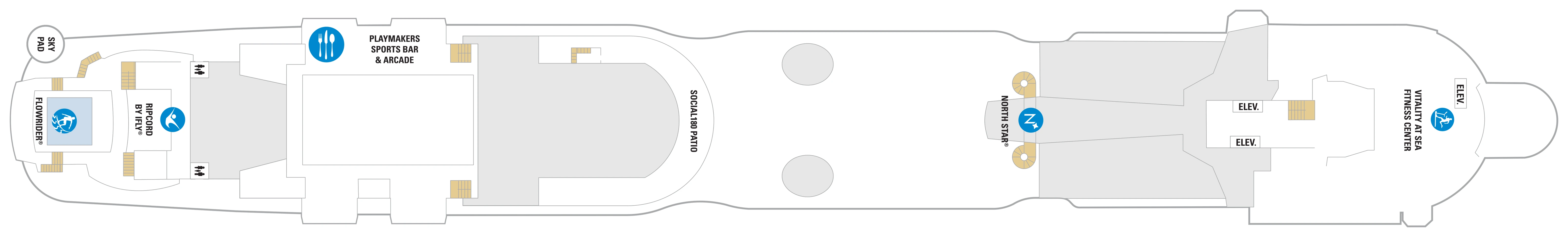 Odyssey of the Seas, Deck 16: official cabin and venue layout