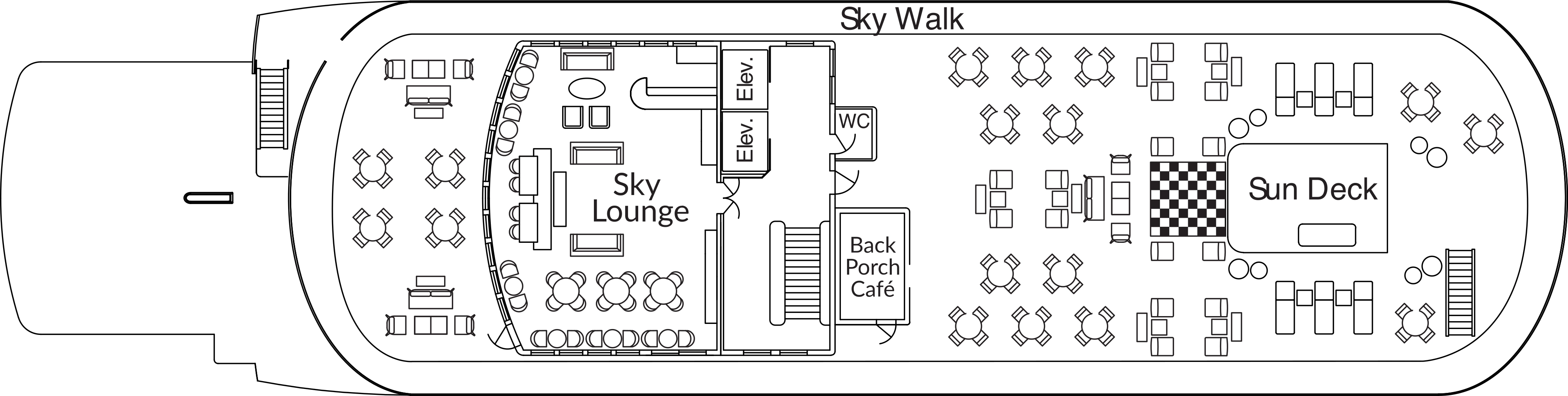 American Navigator, Deck 5: official cabin and venue layout
