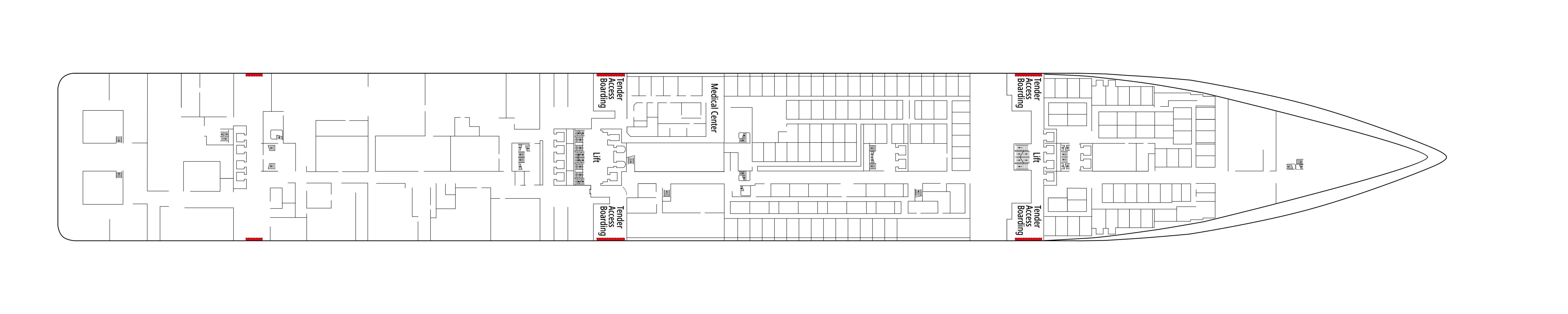 MSC Splendida, Deck 4: official cabin and venue layout