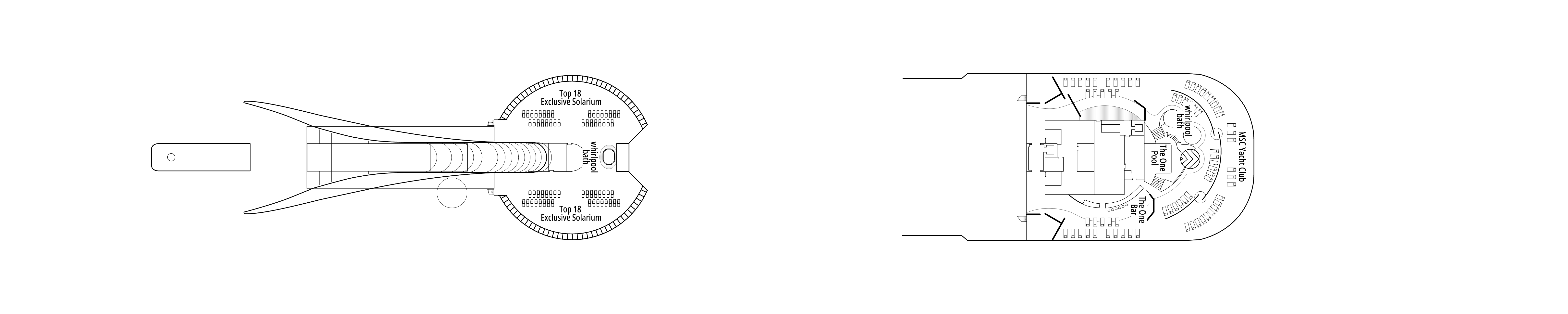 MSC Splendida, Deck 18: official cabin and venue layout