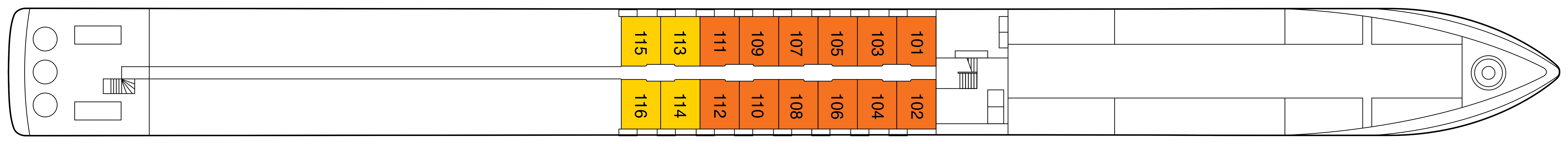 Celebrity Wanderer, Deck 1: official cabin and venue layout