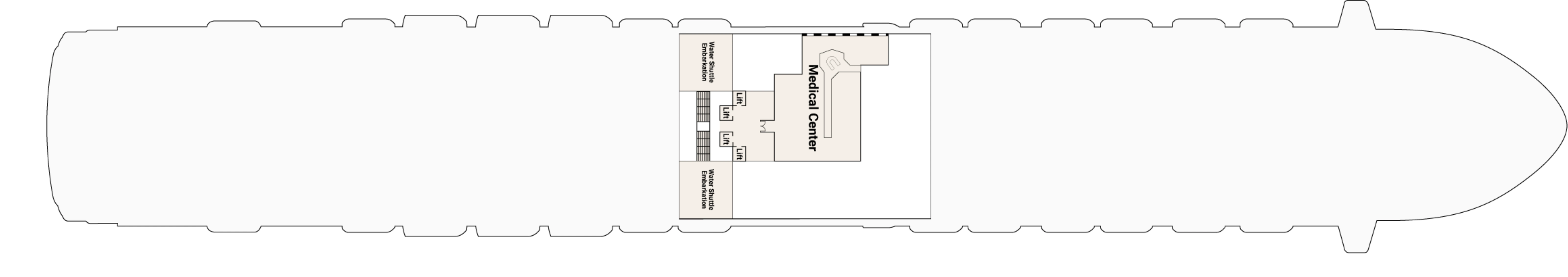 Emerald Princess, Deck 4: official cabin and venue layout