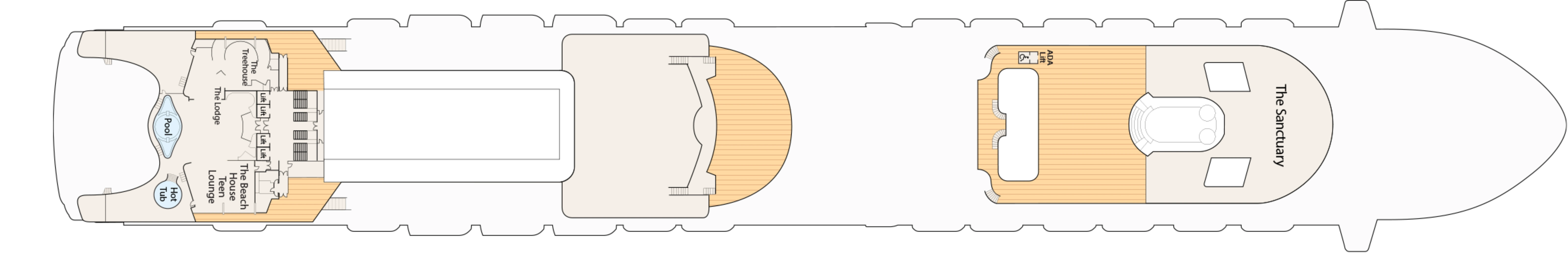 Emerald Princess, Deck 17: official cabin and venue layout