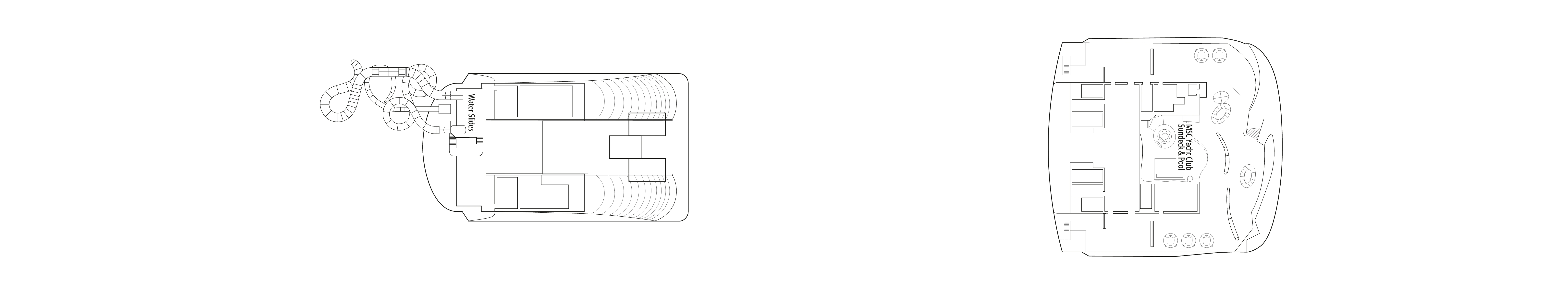 MSC World America, Deck 22: official cabin and venue layout
