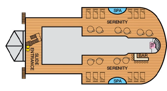 Carnival Breeze, Deck 15: official cabin and venue layout