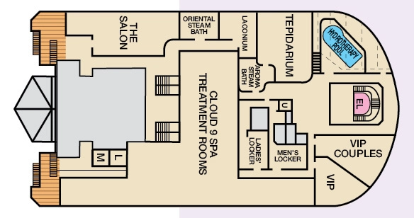 Carnival Breeze, Deck 14: official cabin and venue layout
