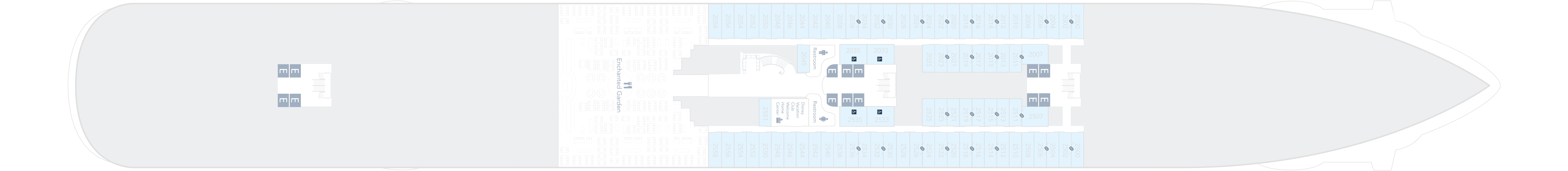 Disney Fantasy, Deck 2: official cabin and venue layout
