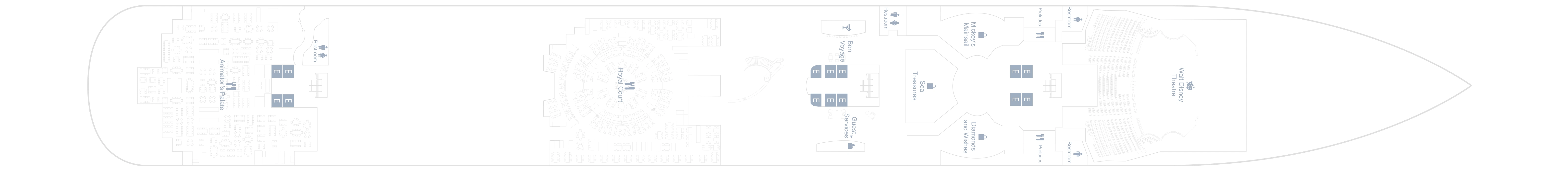 Disney Fantasy, Deck 3: official cabin and venue layout