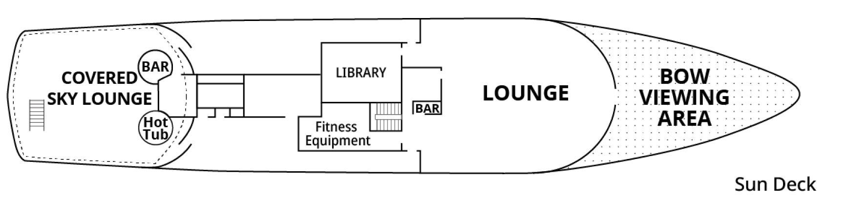 La Pinta, Deck 3: official cabin and venue layout