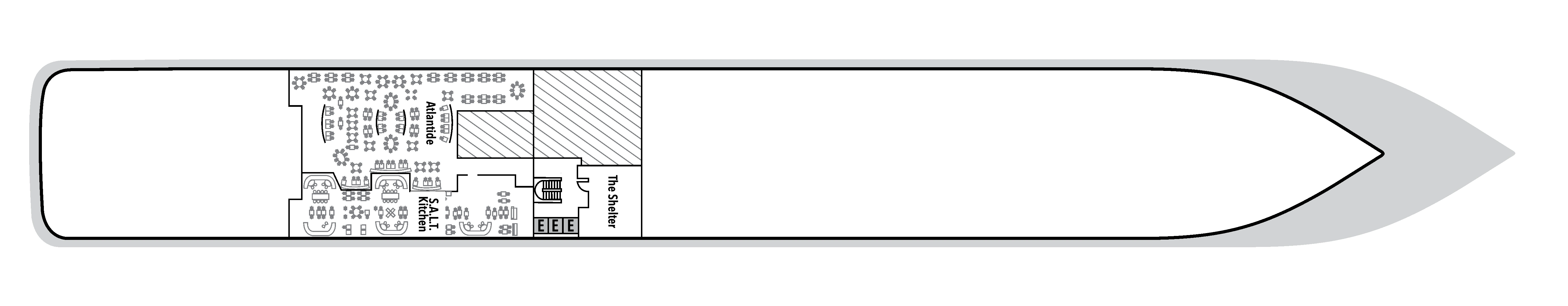 Silver Nova, Deck 3: official cabin and venue layout