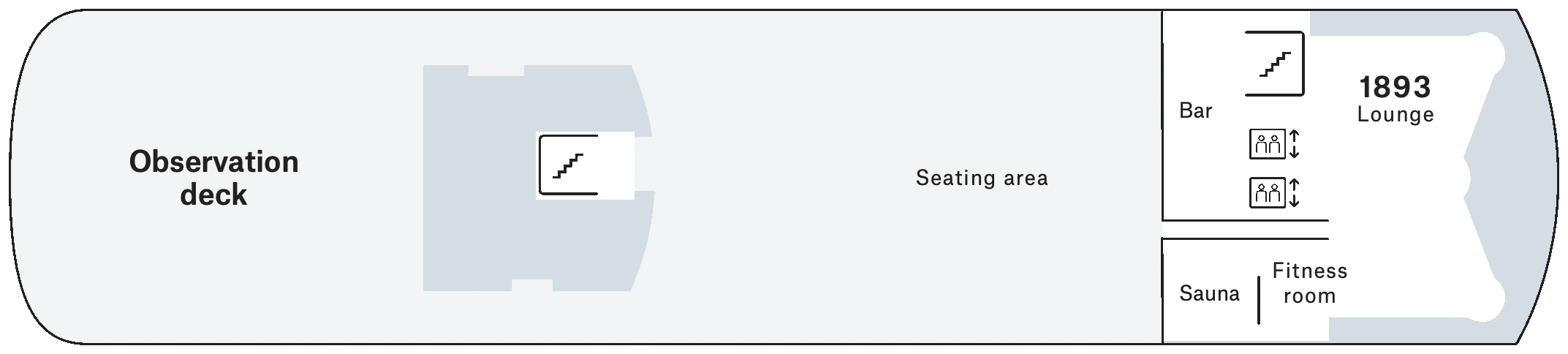 Midnatsol, Deck 9: official cabin and venue layout