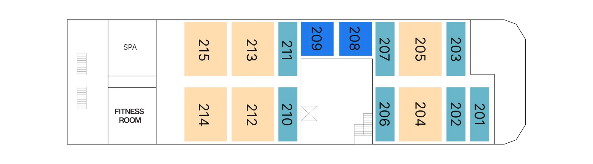 AmaNubia, Deck 3: official cabin and venue layout