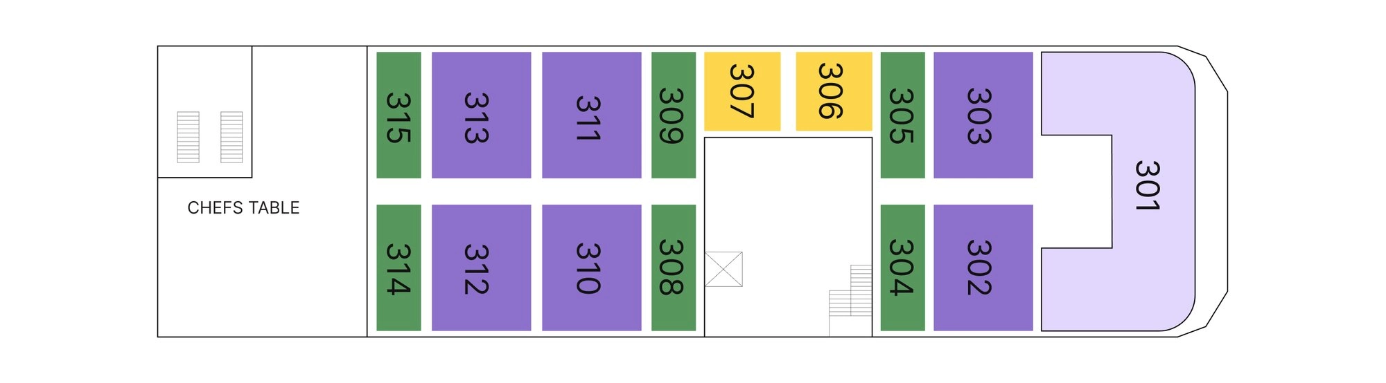 AmaNubia, Deck 4: official cabin and venue layout