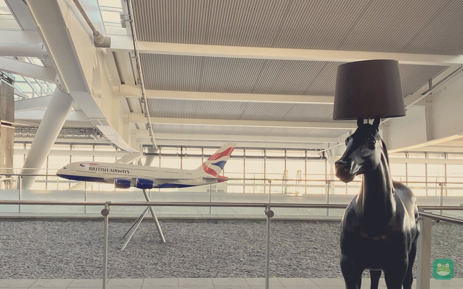 A380 model display, British Airways Galleries Club South, Heathrow Terminal 5