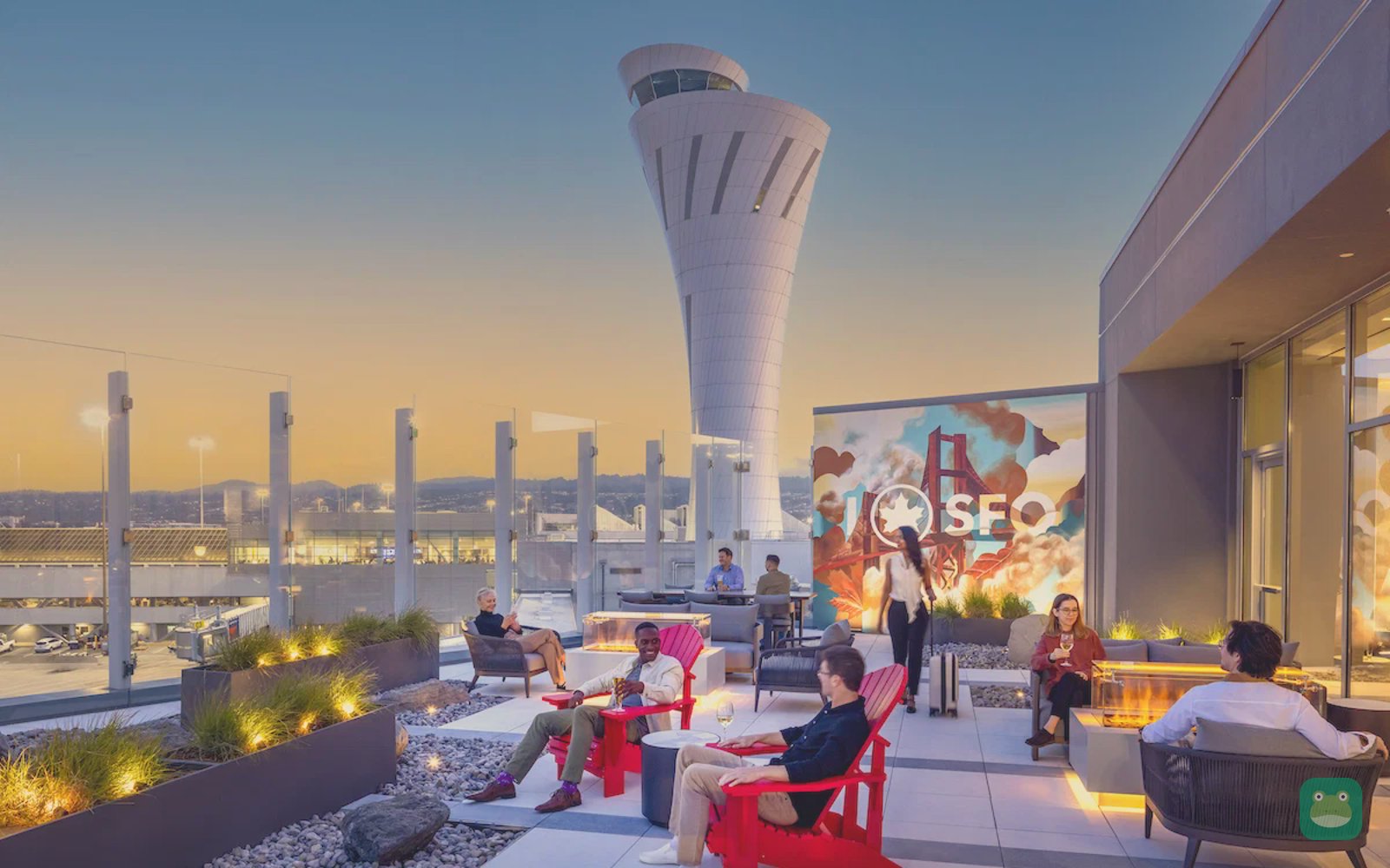Air Canada Maple Leaf Lounge, SFO Terminal 2 — outdoor terrace