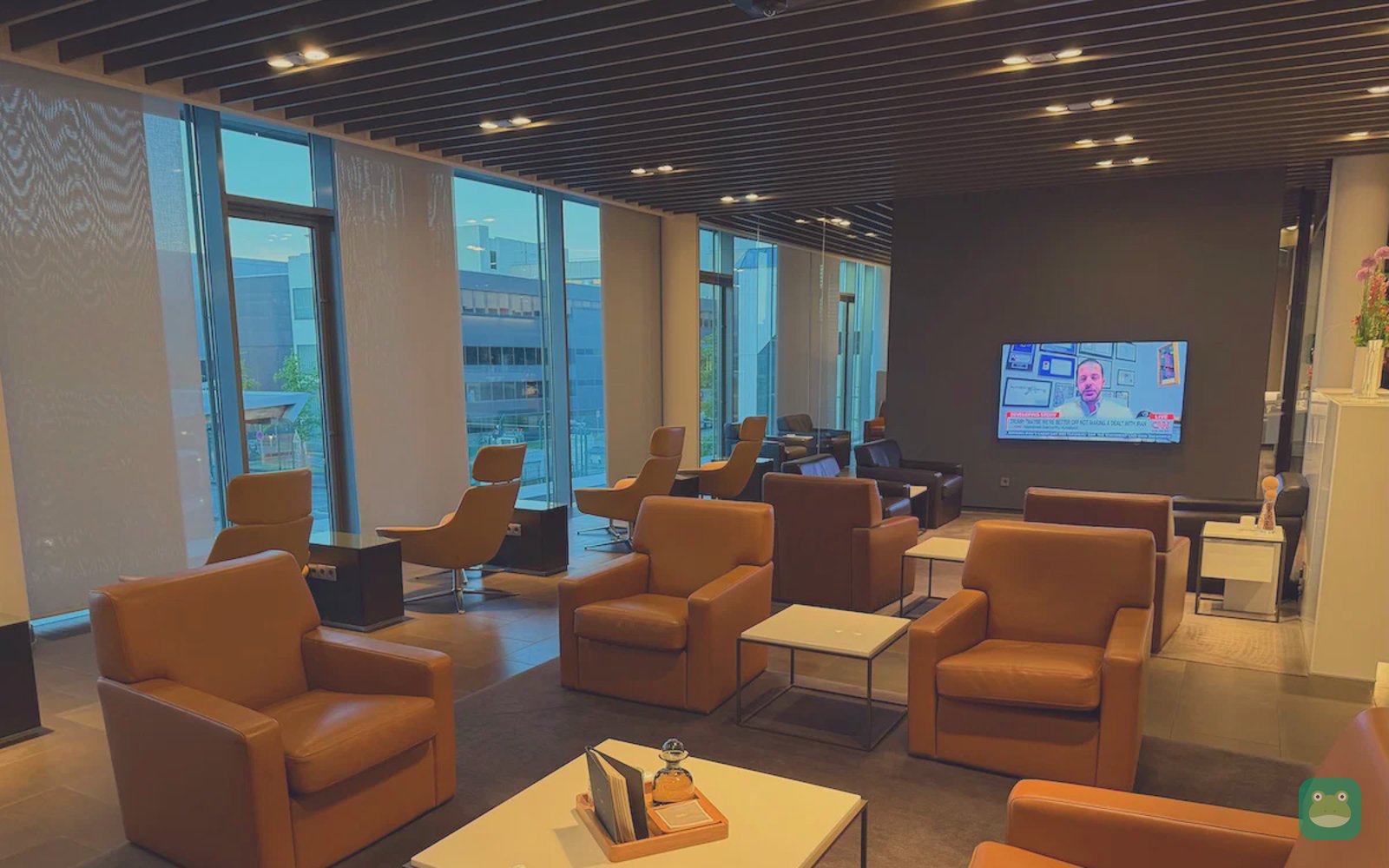 Lufthansa First Class Terminal, Frankfurt — living-room style seating
