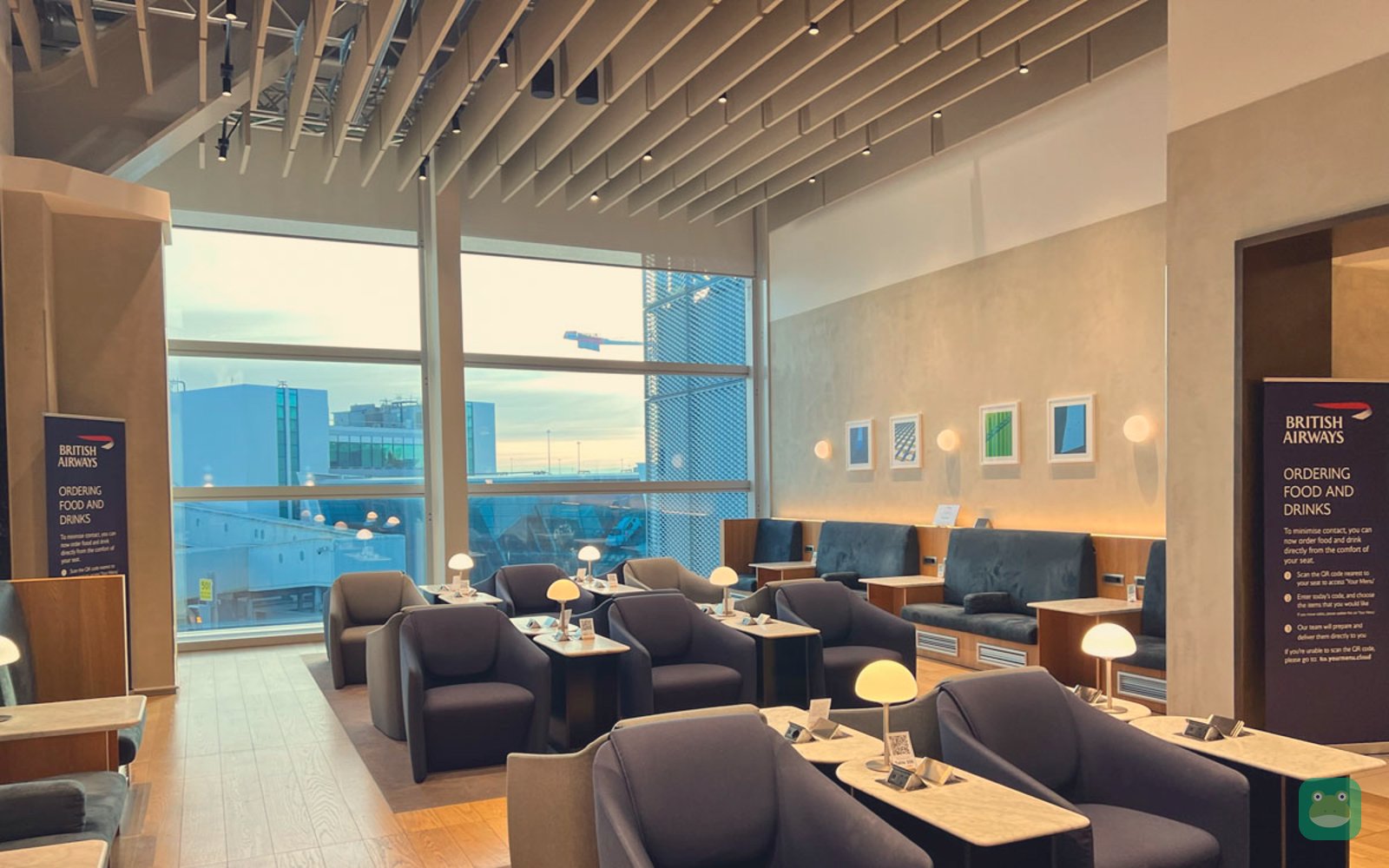 British Airways Galleries Lounge, FCO Terminal 3 — casual seating zone