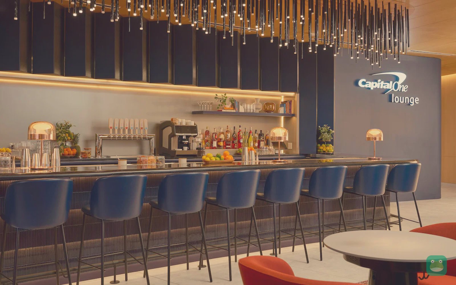 Capital One Lounge, LAS Concourse D — windows over the rotunda