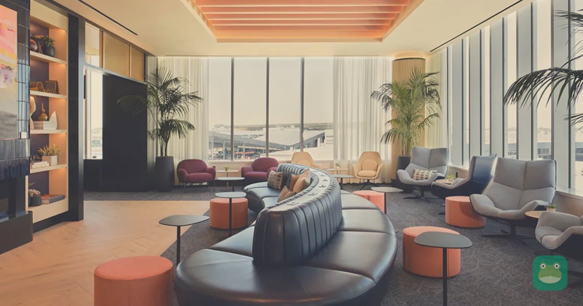 Seating area with airfield views, Chase Sapphire Lounge Boston
