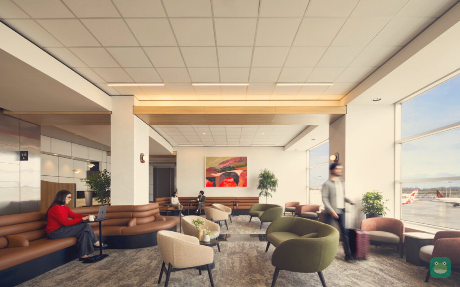 Air Canada Maple Leaf Lounge (Domestic), YUL Domestic/International Jetty — renovated lounge seating (2026)