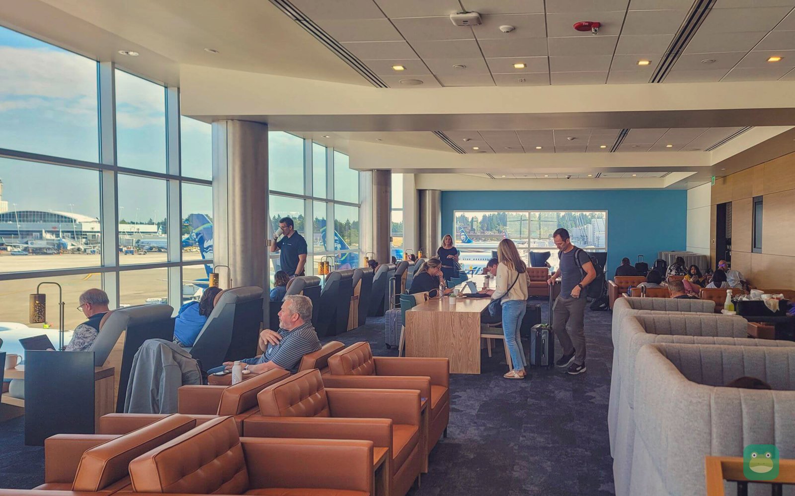 Alaska Lounge (D), SEA Concourse D — renovated lounge interior