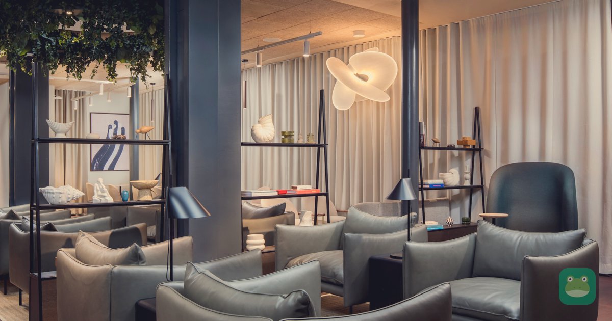 Lounge seating in the Aspire Lounge, Copenhagen Airport
